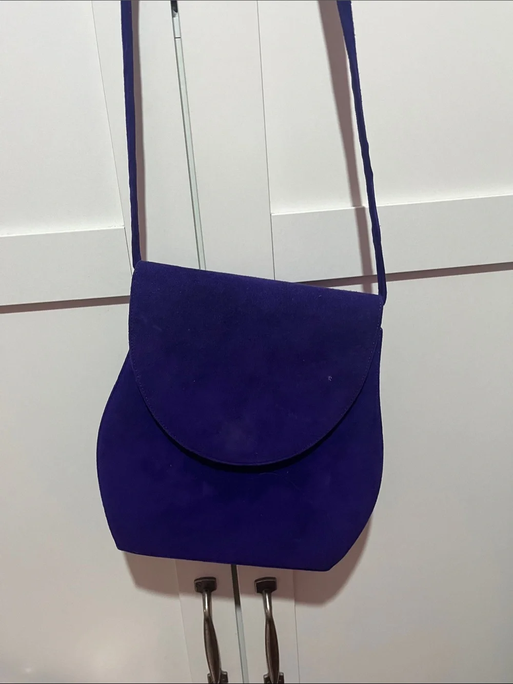 Neiman Marcus Deep Purple Suede Crossbody Bag